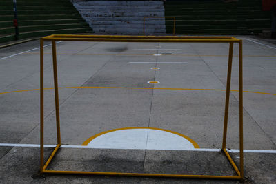 High angle view of basketball court