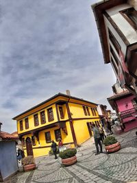 Low angle view of buildings against sky