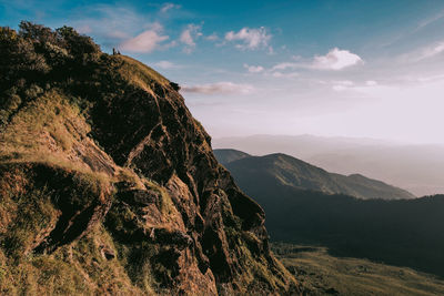 Scenic view of mountain range against sky