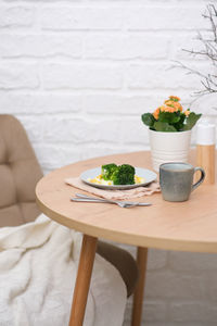 Close-up of potted plant on table