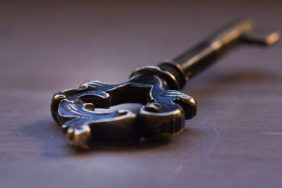 Close-up of machine on table