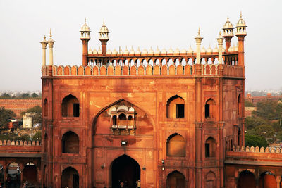 High section of jami masjid against clear sky