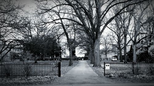 Empty footpath leading to building