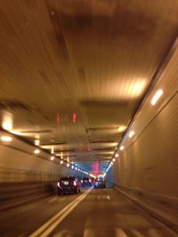 Blurred motion of tunnel