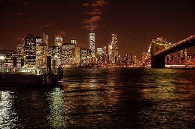 Illuminated city at night