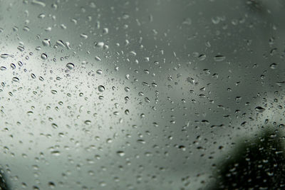 Full frame shot of wet glass window