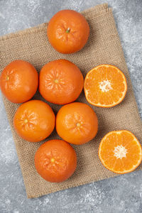 High angle view of orange fruits