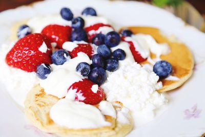 Close-up of fresh dessert in plate