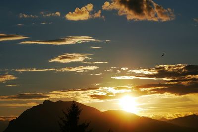 Scenic view of landscape against sky during sunset