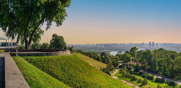 Park of eternal glory in kyiv, ukraine, on a sunny summer morning