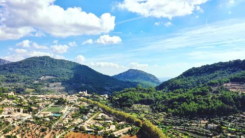 Scenic view of mountains against sky