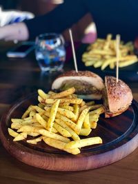 Close-up of food on table