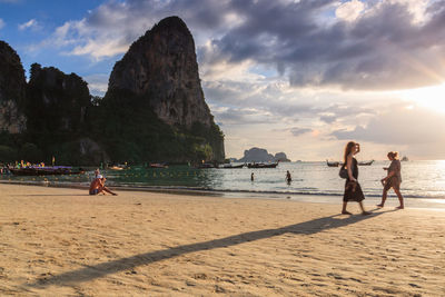 Tourists on beach