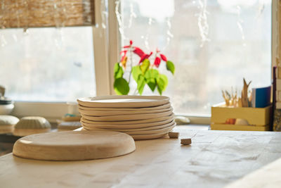 Close-up of potted plant on table at home