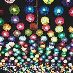 Full frame shot of multi colored lanterns