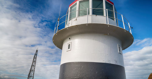 Low angle view of lighthouse against sky