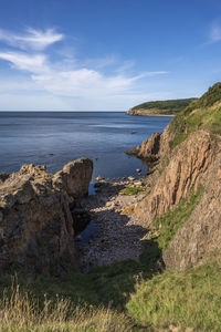 View at kamelhovederne at hammershus castle ruin, bornholm, denmark