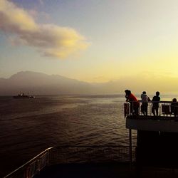 Scenic view of sea at sunset