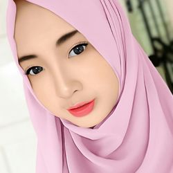 Close-up portrait of beautiful girl wearing hijab