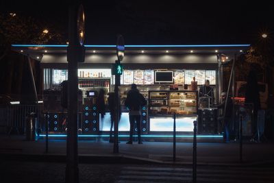 Illuminated city at night