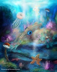 Fish swimming in sea