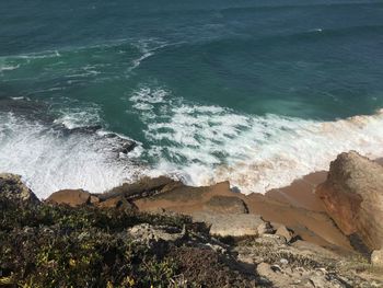 High angle view of beach