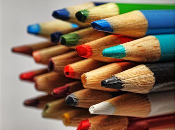 Close-up of colored pencils