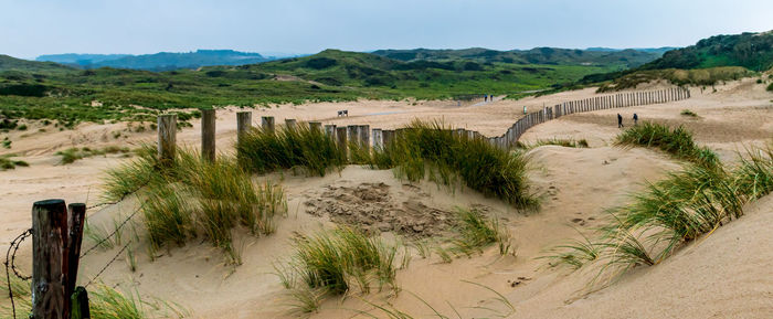 Scenic view of beach against sky