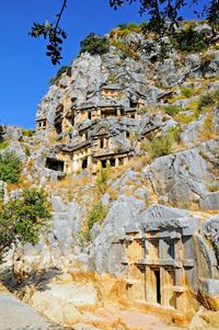 Low angle view of old ruin building