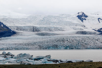 Scenic view of a glaciar vatnajokull against sky