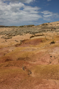 Scenic view of desert against sky