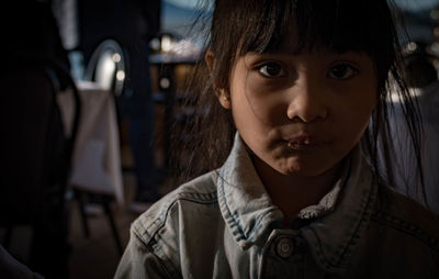 Close-up portrait of cute girl