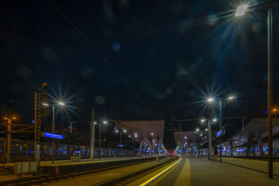 Illuminated street at night