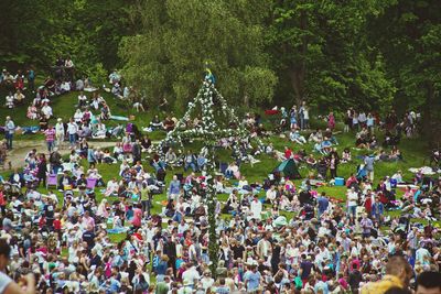 Crowd on tree