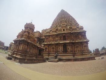 Low angle view of temple against sky