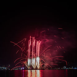 Fireworks exploding in night sky