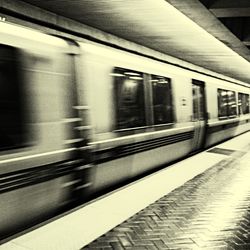 Train on railroad station platform