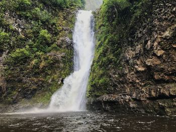 Scenic view of waterfall