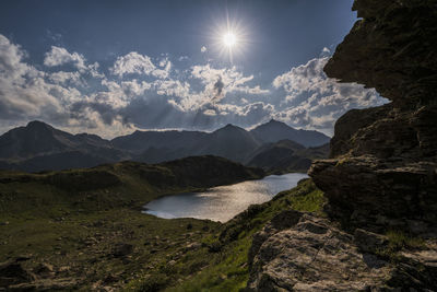 Scenic view of mountains against sky