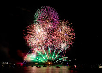 Firework display at night