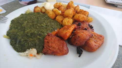 Close-up of served food