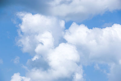 Low angle view of clouds in blue sky