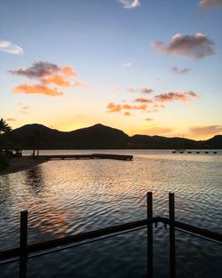 Scenic view of mountains at sunset