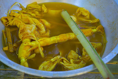 High angle view of vegetables in bowl