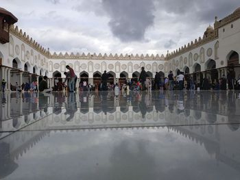 Group of people in front of building