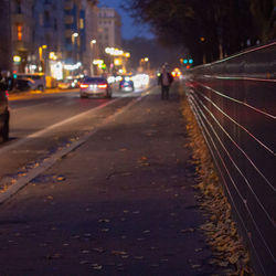 Cars on road at night