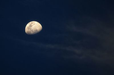 Low angle view of moon in sky