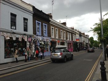Road with buildings in background