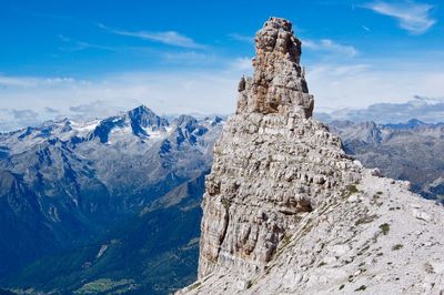 Scenic view of rocky mountains against sky