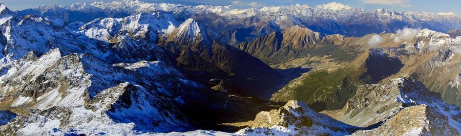 Panoramic view of snowcapped mountains